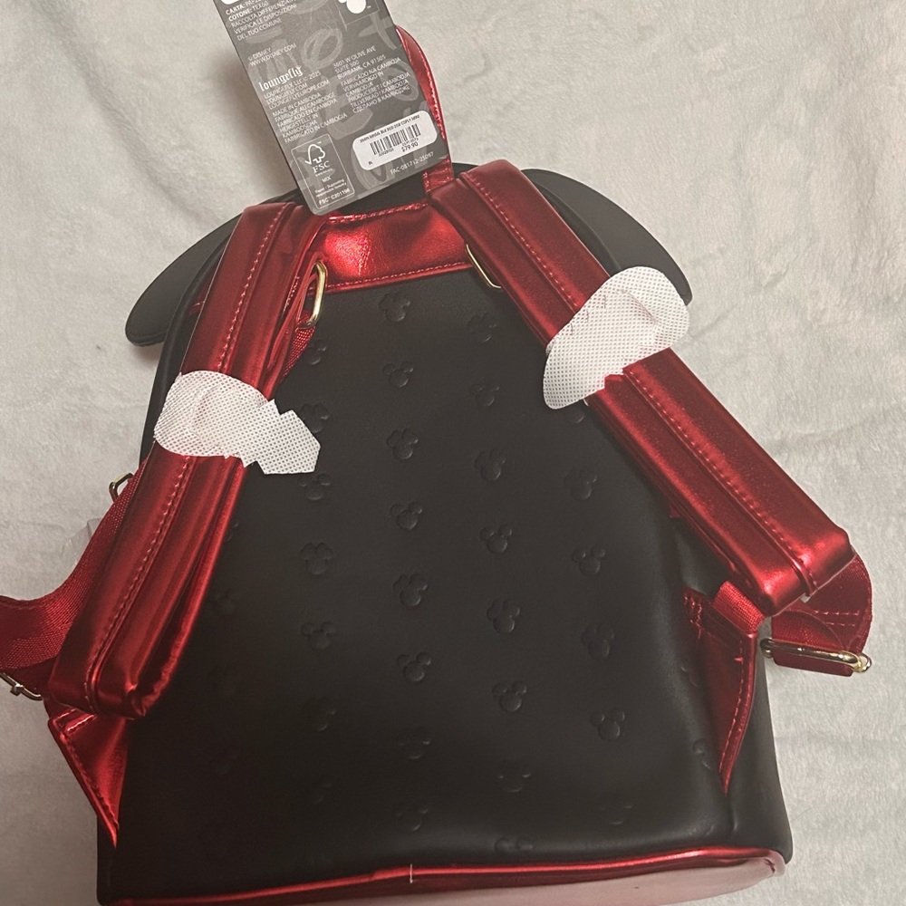 Disney Black and Red Minnie Mouse Backpack - Picture 3 of 4